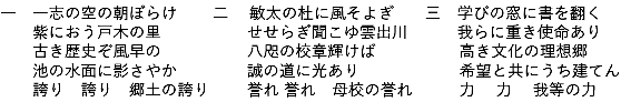 校歌の歌詞